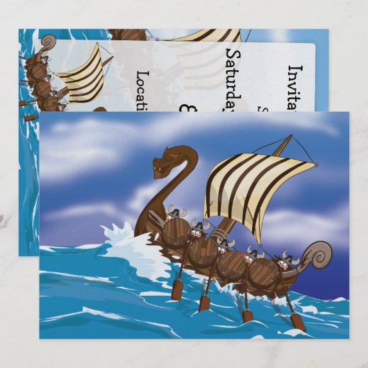 Viking Ship Kaart (Voorkant / Achterkant)