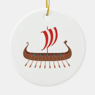 Viking Ship Keramisch Ornament