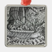 Viking Ship Metalen Ornament (Voorkant)