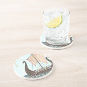 VIKING SHIP-onderzetter Zandsteen Onderzetter (Zijkant)