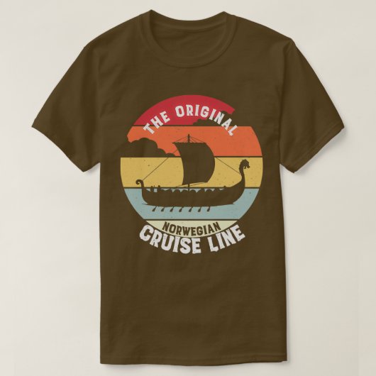Viking Ship Original Cruise Line Norwegian Retro V T-shirt (Design voorkant)