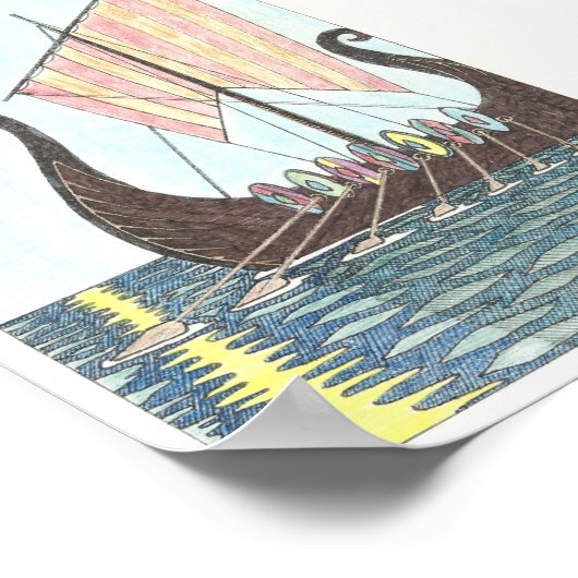 VIKING SHIP  print (5"x7") (Hoek)