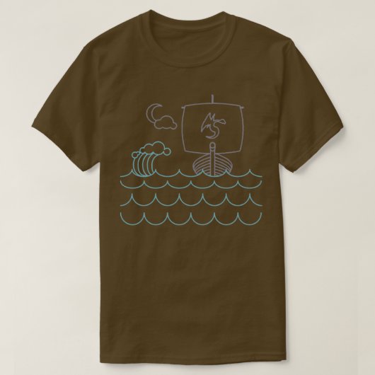 Viking Ship Rough Zee T-shirt (Design voorkant)
