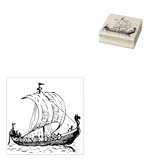 Viking Ship Rubberstempel (Gestempeld)