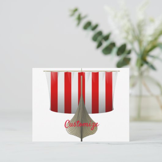 Viking Ship Sailing Thunder_Cove Briefkaart (Staand voorkant)