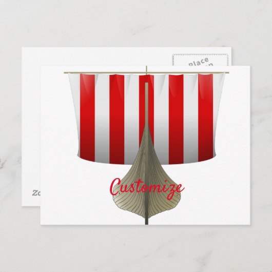 Viking Ship Sailing Thunder_Cove Briefkaart (Voorkant / Achterkant)