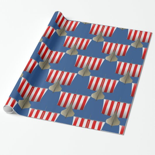 Viking Ship Sailing Thunder_Cove Cadeaupapier (Uitgerold)