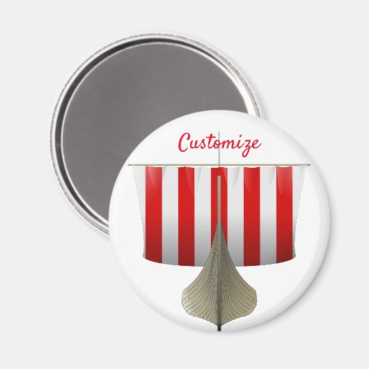 Viking Ship Sailing Thunder_Cove Magneet (Voorkant / Achterkant)