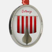 Viking Ship Sailing Thunder_Cove Metalen Ornament (Rechts)