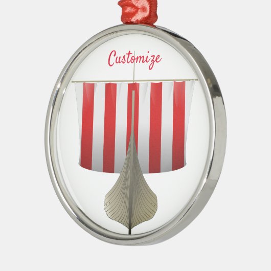 Viking Ship Sailing Thunder_Cove Metalen Ornament (Links)