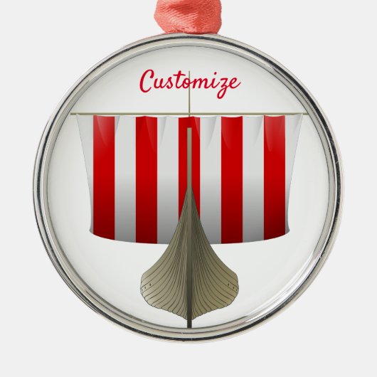 Viking Ship Sailing Thunder_Cove Metalen Ornament (Voorkant)