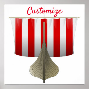 Viking Ship Sailing Thunder_Cove Poster