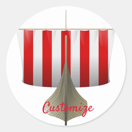 Viking Ship Sailing Thunder_Cove Ronde Sticker (Voorkant)