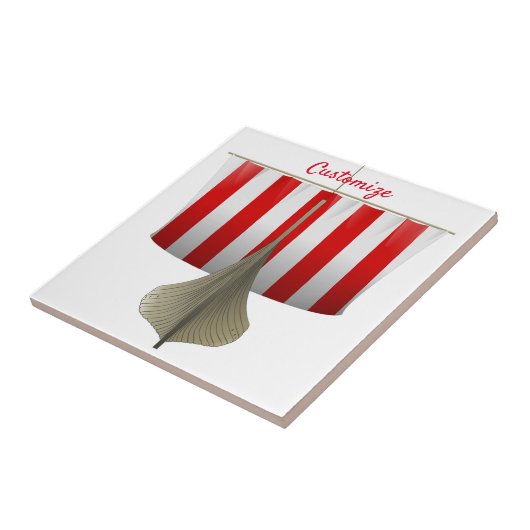 Viking Ship Sailing Thunder_Cove Tegeltje (Zijkant)