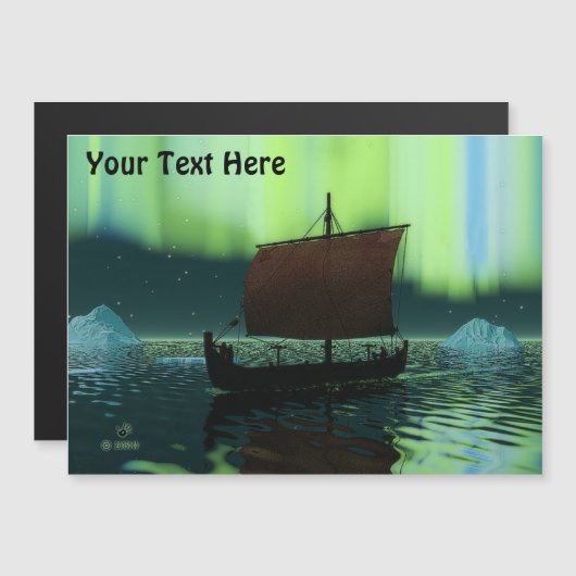 Viking Ship under Northern Lights (Voorkant / Achterkant)