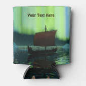 Viking Ship under Northern Lights Blikjeskoeler (Voorkant)