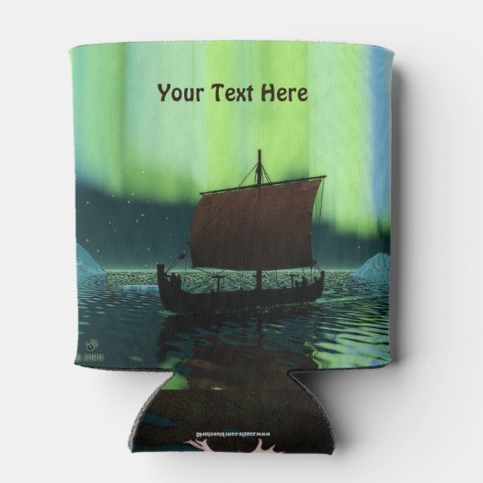 Viking Ship under Northern Lights Blikjeskoeler (Achterkant)