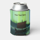 Viking Ship under Northern Lights Blikjeskoeler (Blikje Achterkant)