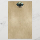 Viking Ship under Northern Lights Briefpapier (Voorkant)