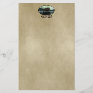 Viking Ship under Northern Lights Briefpapier