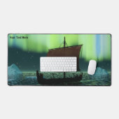 Viking Ship under Northern Lights Bureaumat (Keyboard & Muis)