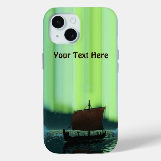 Viking Ship under Northern Lights Case-Mate iPhone Case (Achterkant)