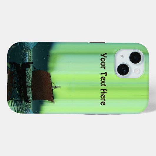 Viking Ship under Northern Lights Case-Mate iPhone Case (Achterkant (horizontaal))