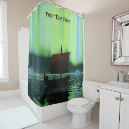 Viking Ship under Northern Lights Douchegordijn