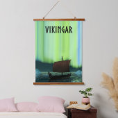 Viking Ship under Northern Lights Hangend Wandkleed (Slaapkamer)