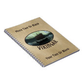 Viking Ship under Northern Lights Notitieboek (Rechterzijde)