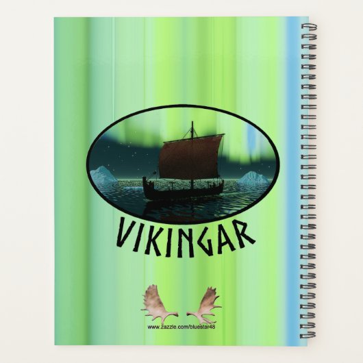 Viking Ship under Northern Lights Planner (Achterkant)