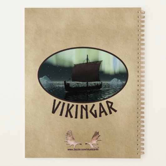 Viking Ship under Northern Lights Planner (Achterkant)