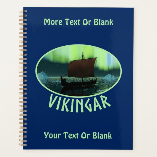 Viking Ship under Northern Lights Planner (Voorkant)