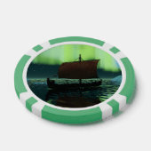 Viking Ship under Northern Lights Poker Chips (Enkel)
