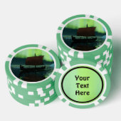 Viking Ship under Northern Lights Poker Chips (Opstapeling)