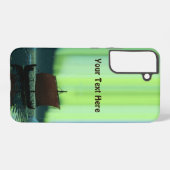 Viking Ship under Northern Lights Samsung Galaxy Hoesje (Achterkant horizontaal)