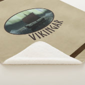 Viking Ship under Northern Lights Sherpa Deken (3/4)