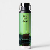 Viking Ship Under Northern Lights Waterfles (Voorkant)