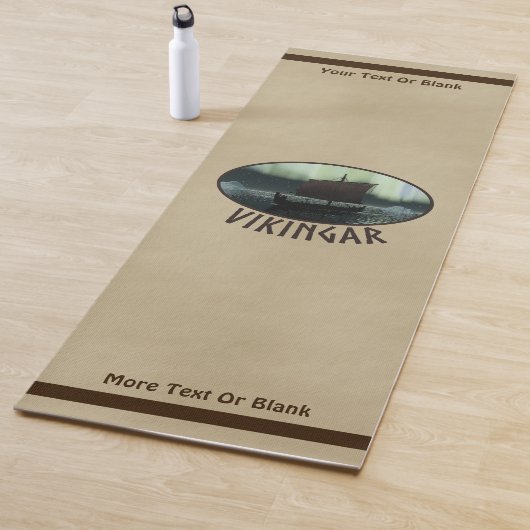 Viking Ship under Northern Lights Yogamat (In situ)