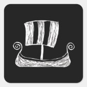 Viking Ship Vierkante Sticker (Voorkant)