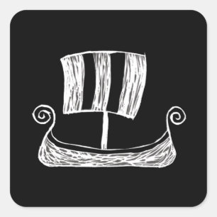 Viking Ship Vierkante Sticker