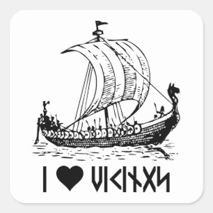 Viking Ship Vierkante Sticker