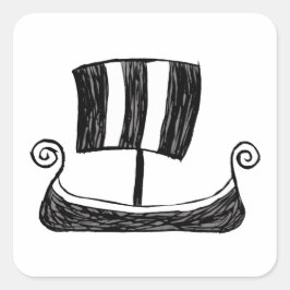 Viking Ship Vierkante Sticker