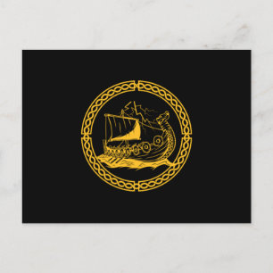 Viking Ship Warrior Valhalla Norse Mythology Gift Briefkaart