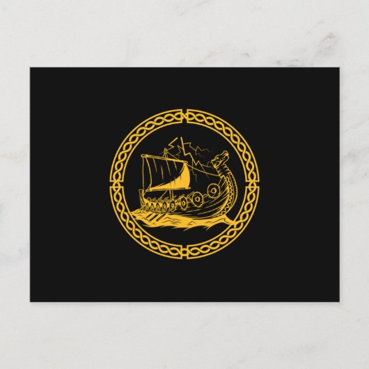 Viking Ship Warrior Valhalla Norse Mythology Gift Briefkaart (Voorkant)