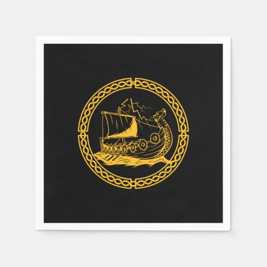 Viking Ship Warrior Valhalla Norse Mythology Gift Servet (Voorkant)