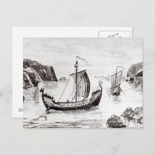 Viking Ships Briefkaart (Voorkant / Achterkant)