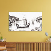 Viking Ships Canvas Afdruk (Insitu (Woonkamer))