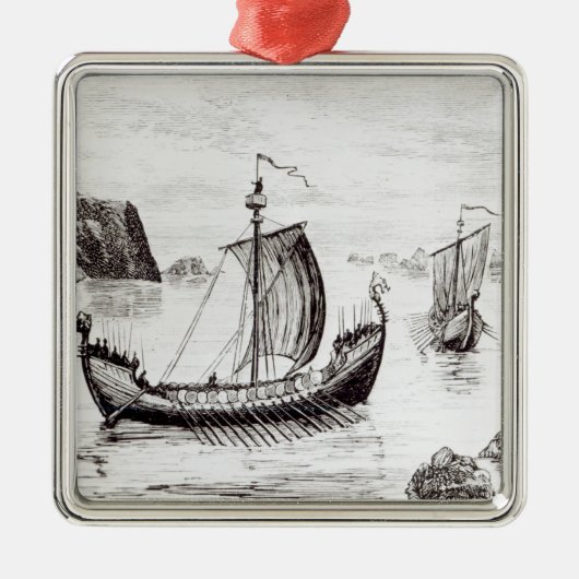 Viking Ships Metalen Ornament (Voorkant)
