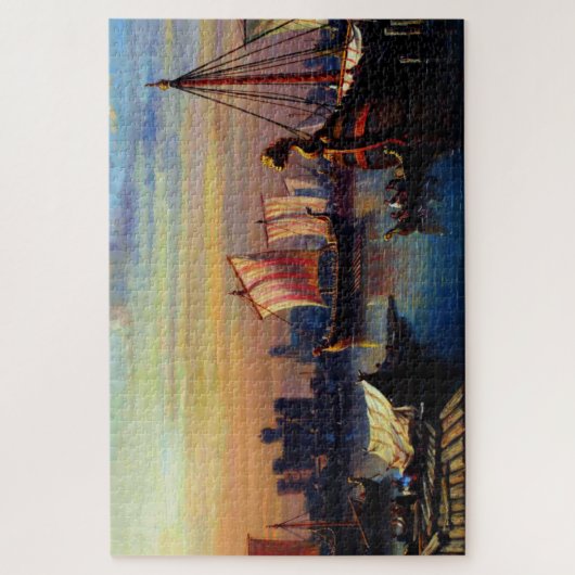 Viking Ships op de Thames Everhardus Koster Legpuzzel (Verticaal)